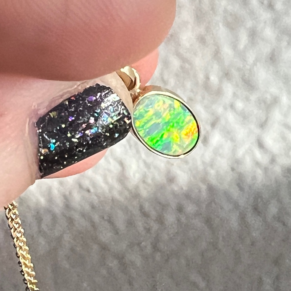 14k Gold Australian Opal Pendant - Picture 7 of 13